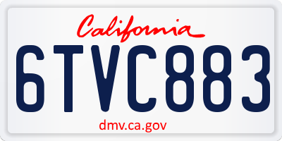 CA license plate 6TVC883