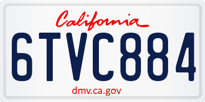 CA license plate 6TVC884