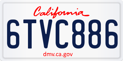 CA license plate 6TVC886