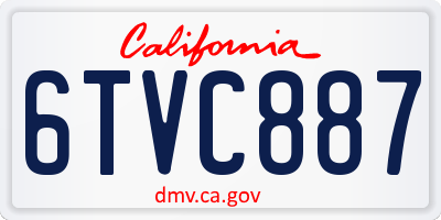 CA license plate 6TVC887