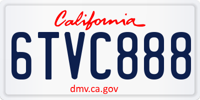 CA license plate 6TVC888