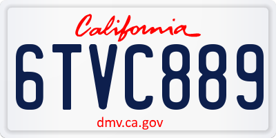 CA license plate 6TVC889