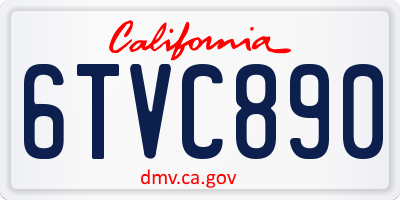 CA license plate 6TVC890