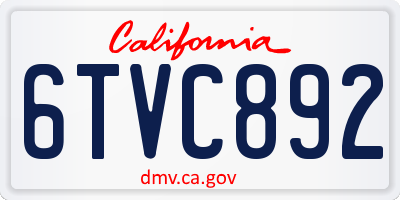 CA license plate 6TVC892