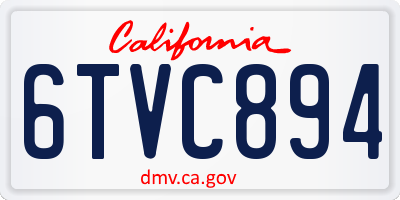 CA license plate 6TVC894