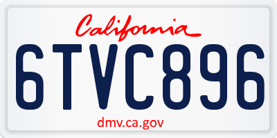 CA license plate 6TVC896