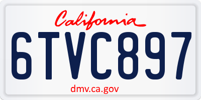 CA license plate 6TVC897