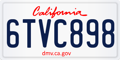 CA license plate 6TVC898