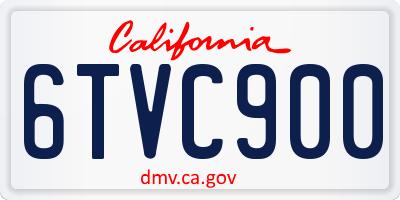 CA license plate 6TVC900