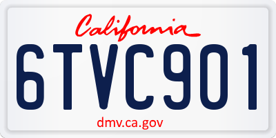 CA license plate 6TVC901