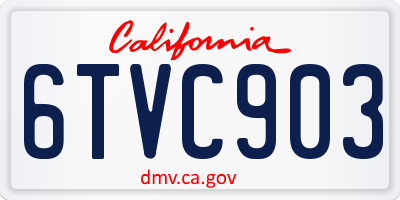 CA license plate 6TVC903