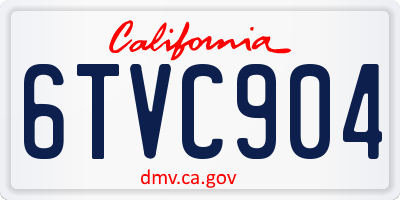 CA license plate 6TVC904