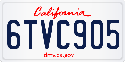 CA license plate 6TVC905