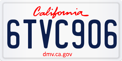 CA license plate 6TVC906