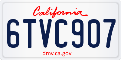 CA license plate 6TVC907