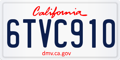 CA license plate 6TVC910