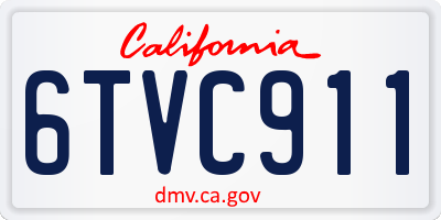 CA license plate 6TVC911