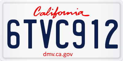 CA license plate 6TVC912