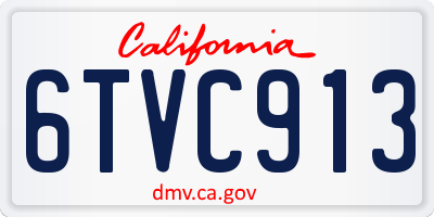 CA license plate 6TVC913