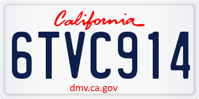 CA license plate 6TVC914