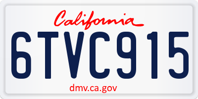 CA license plate 6TVC915