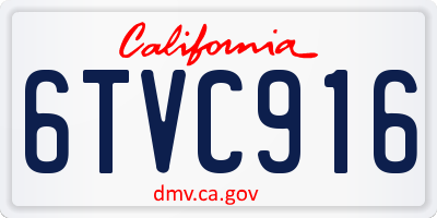 CA license plate 6TVC916