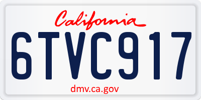 CA license plate 6TVC917