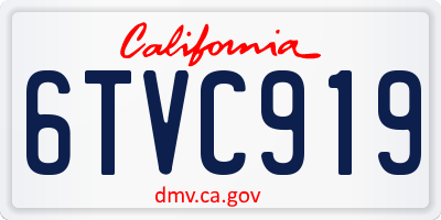 CA license plate 6TVC919