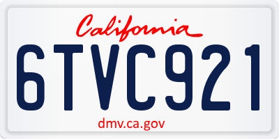 CA license plate 6TVC921