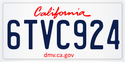 CA license plate 6TVC924