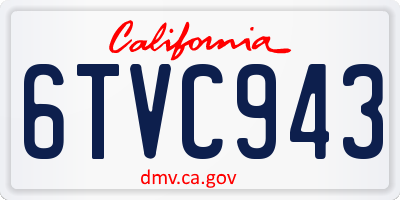 CA license plate 6TVC943