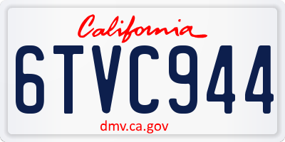 CA license plate 6TVC944