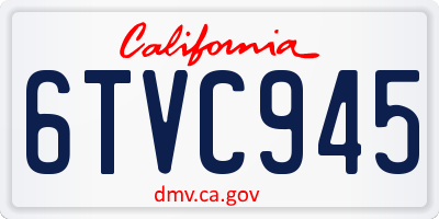 CA license plate 6TVC945