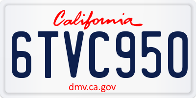 CA license plate 6TVC950