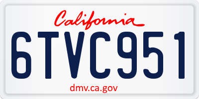 CA license plate 6TVC951