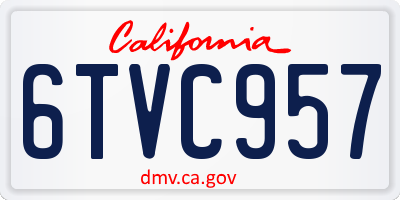 CA license plate 6TVC957