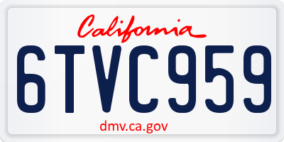 CA license plate 6TVC959