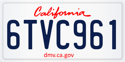 CA license plate 6TVC961