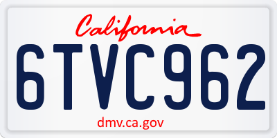 CA license plate 6TVC962