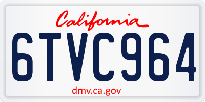 CA license plate 6TVC964