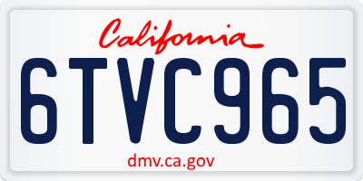 CA license plate 6TVC965