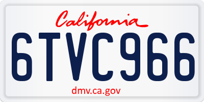 CA license plate 6TVC966