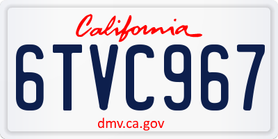 CA license plate 6TVC967