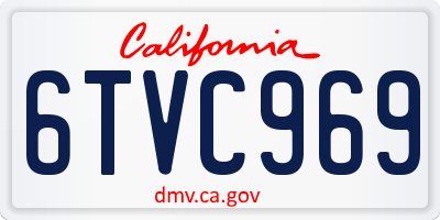 CA license plate 6TVC969