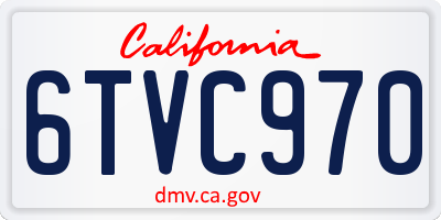 CA license plate 6TVC970