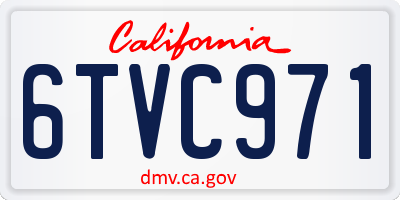 CA license plate 6TVC971