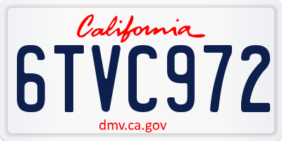 CA license plate 6TVC972