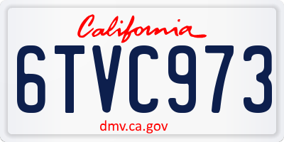 CA license plate 6TVC973