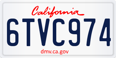 CA license plate 6TVC974