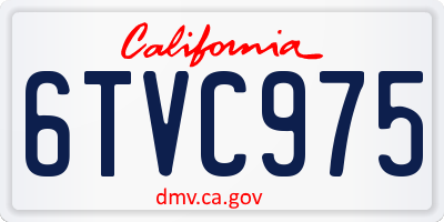 CA license plate 6TVC975